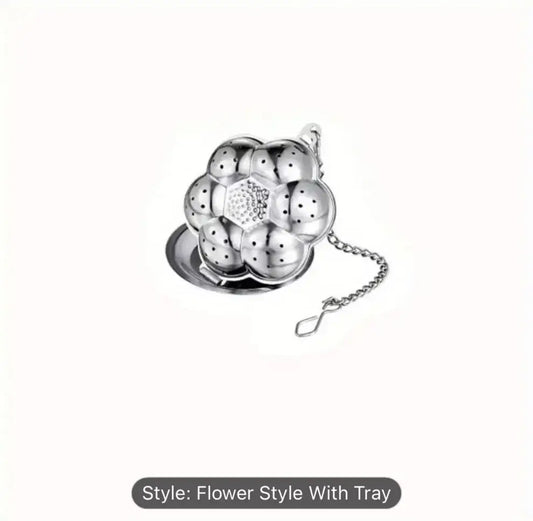 Flower Tea Infuser with Tray – Stainless Steel Steep