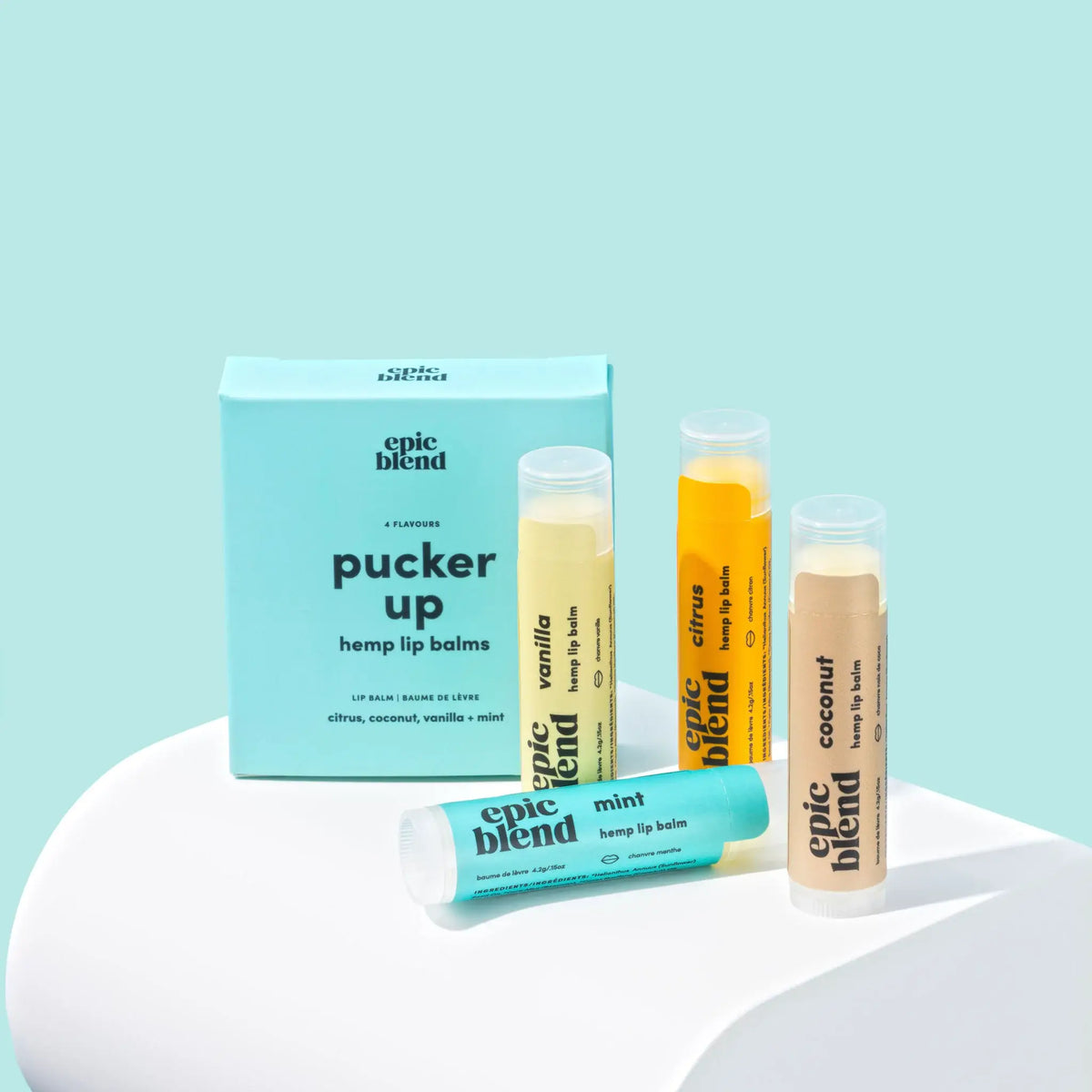 Pucker Up Hemp Lip Balm—4-Pack Bundle