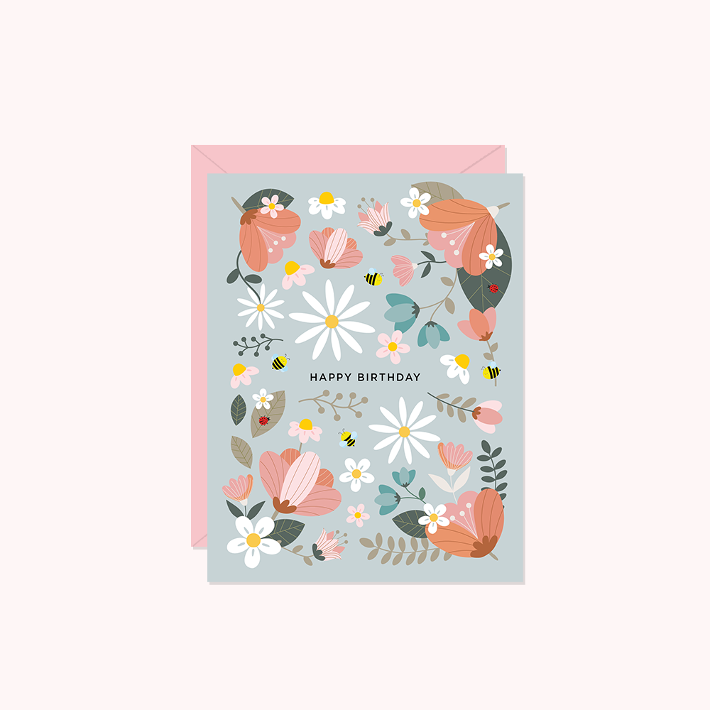 Happy Birthday Safe Floral—Greeting Card