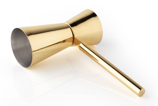 Gold Double Jigger with Handle