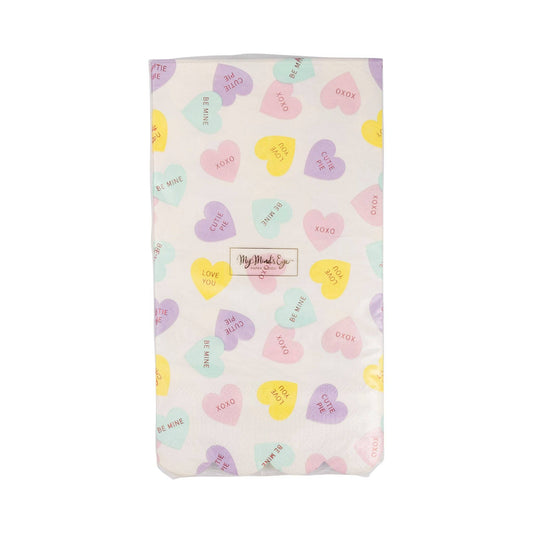 Conversation Hearts Dinner Napkin