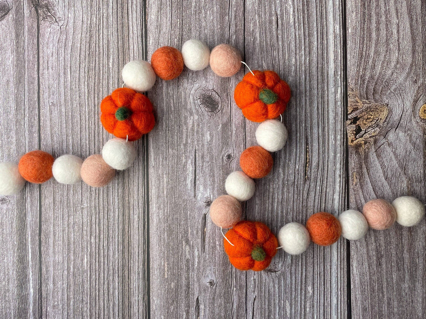 Pumpkin Pom Pom Garland—5 feet