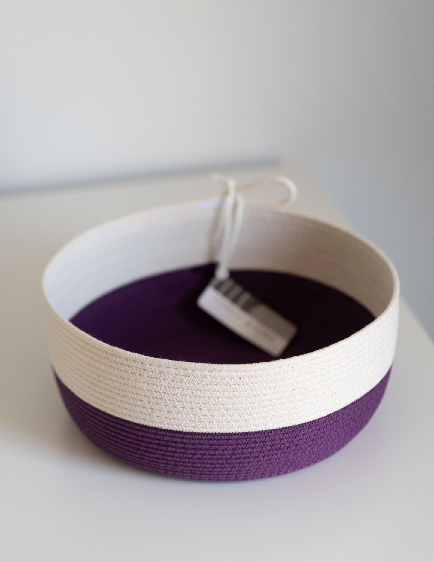Handmade Cotton Rope Bowl in Sugar Plum