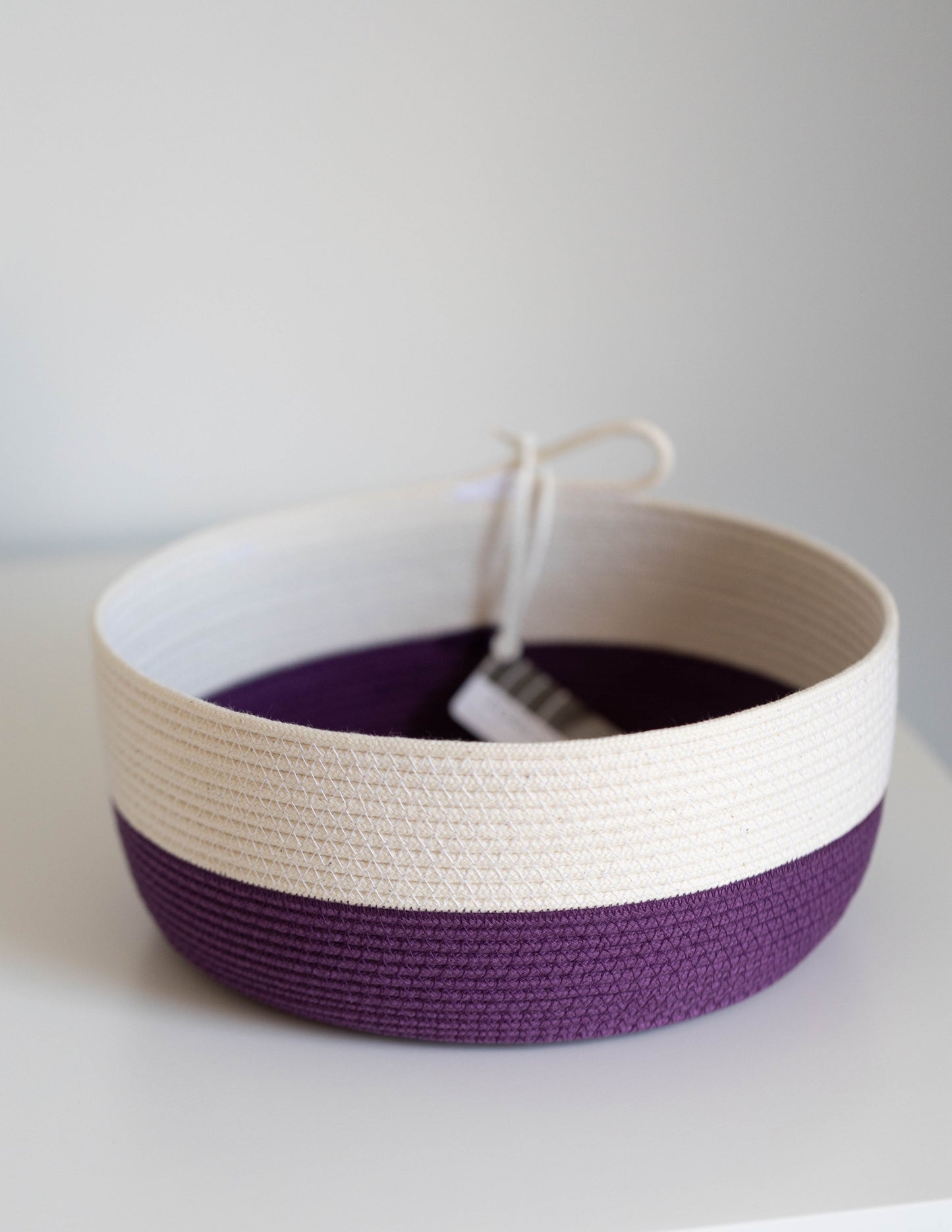 Handmade Cotton Rope Bowl in Sugar Plum