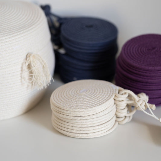 Coasters in Natural Cotton Rope—Set of 4