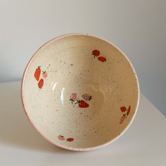 Sweet Strawberry Pottery Bowls by Alicia Kate