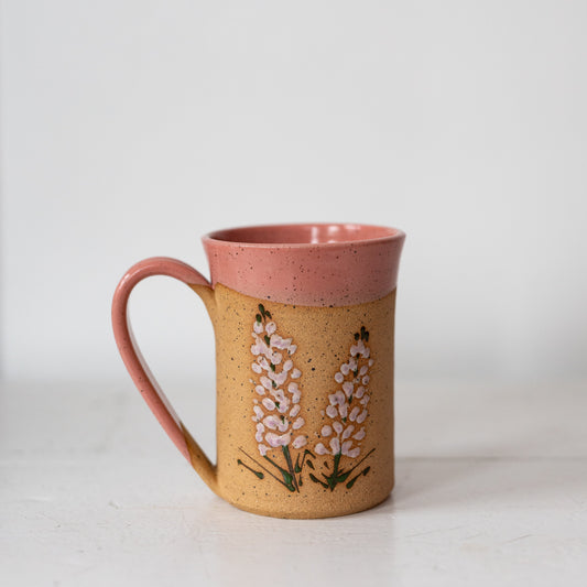 Pink Lupin Mugs—Handmade from Linko Pottery
