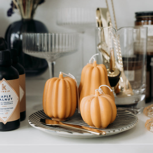 Gourd Candles in Pumpkin