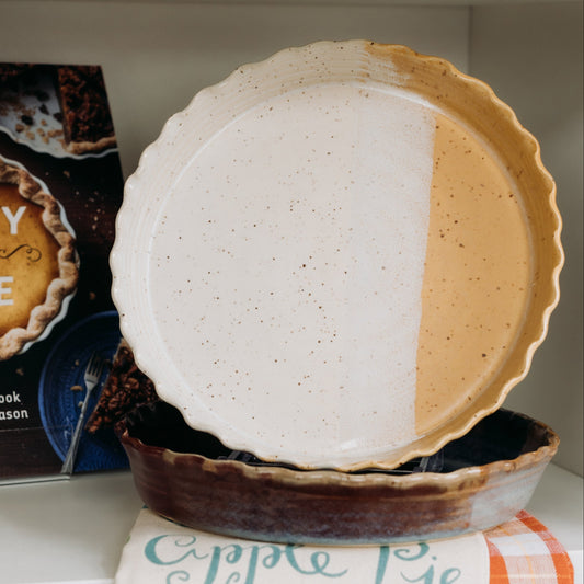Sunny Day Pie Plate by Alicia Kate Pottery