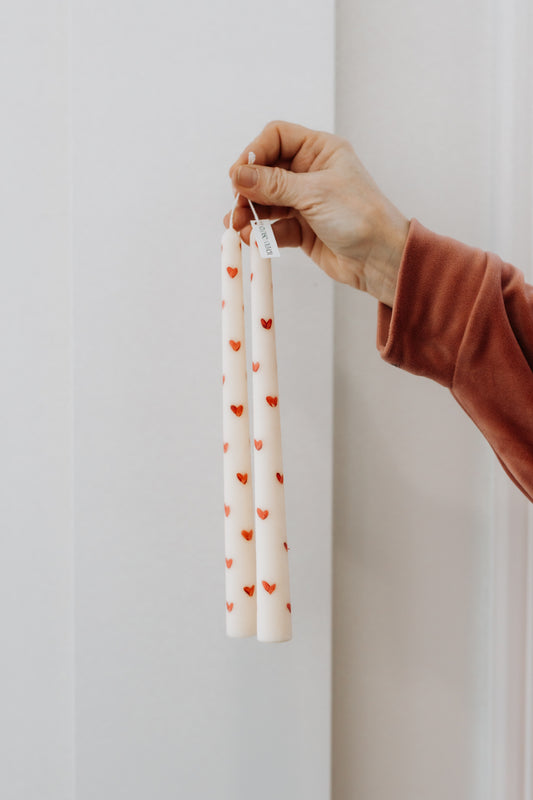 Valentines Taper Candles