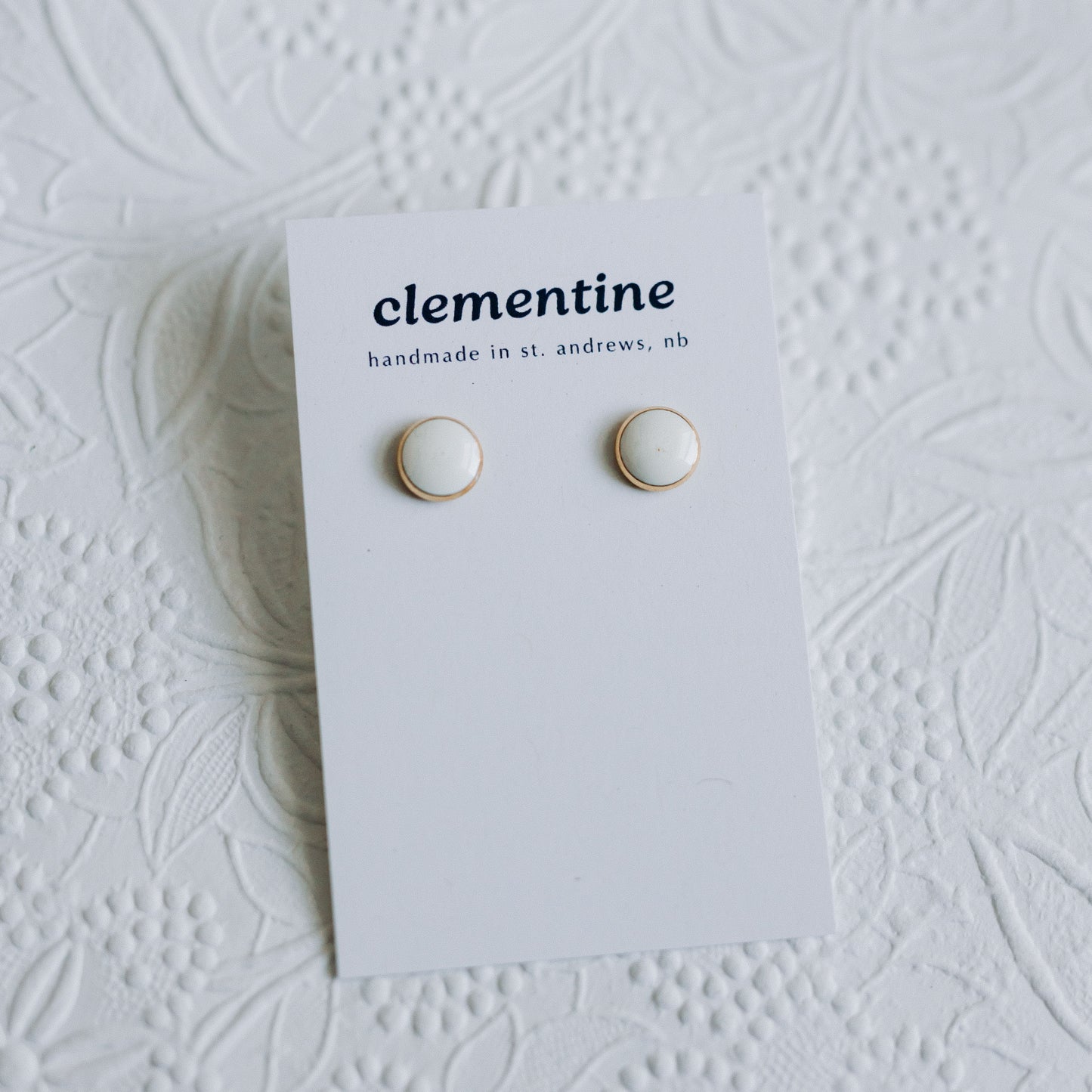 White Clementine Studs