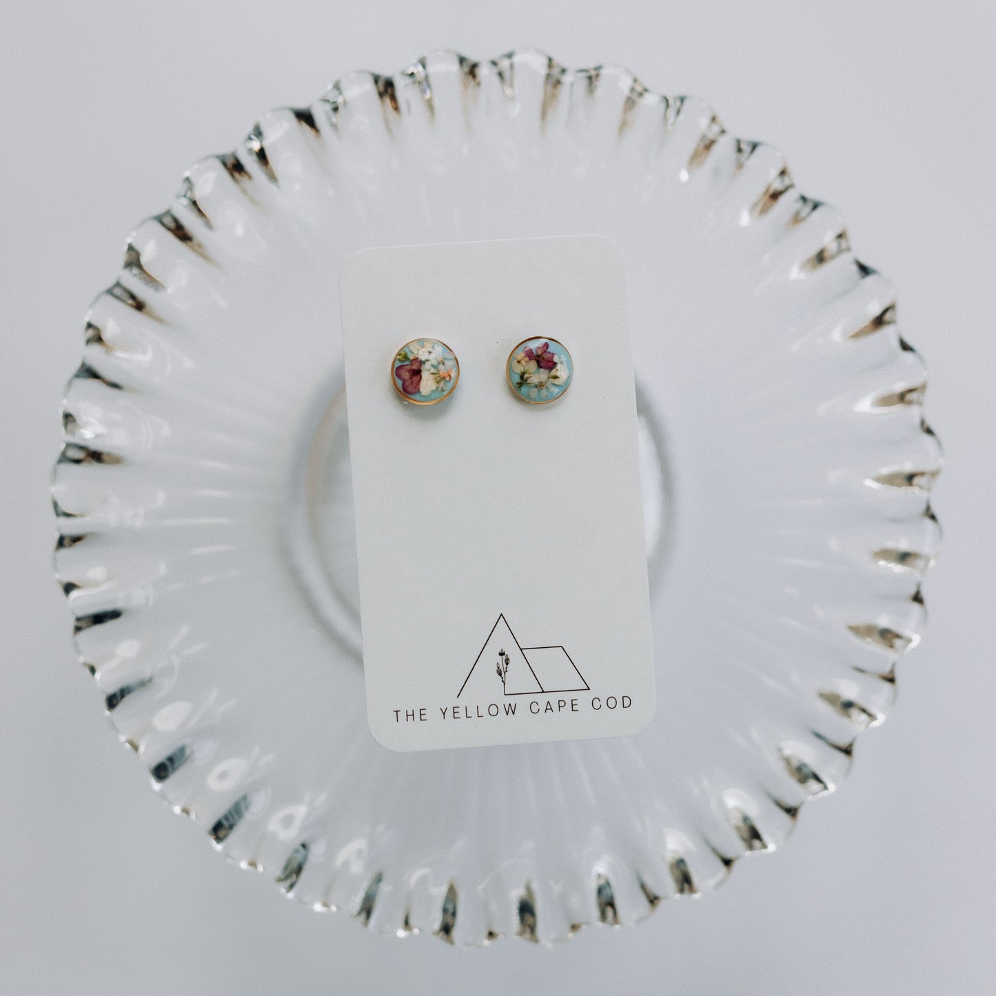 Blue & Pink Wildflower Studs