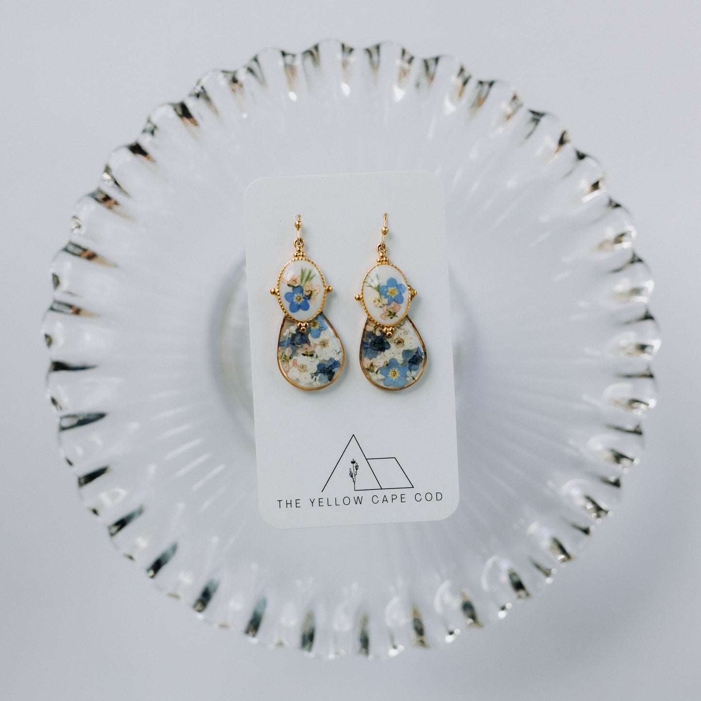 Blue Wildflower Earrings—Large