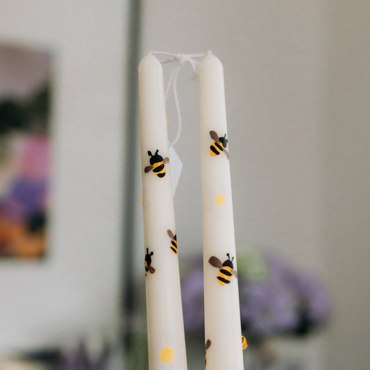 Daisy & Bee Tapers—Handpainted