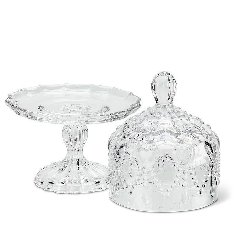 Small Covered Pedestal Plate with Hearts