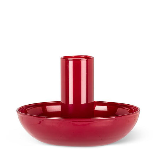 Red Glass Minimalist Candle Holder