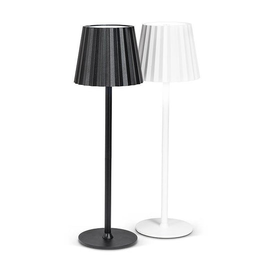 White Fluted Shade LED Table Lamp