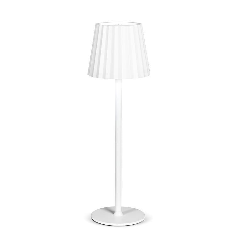 White Fluted Shade LED Table Lamp