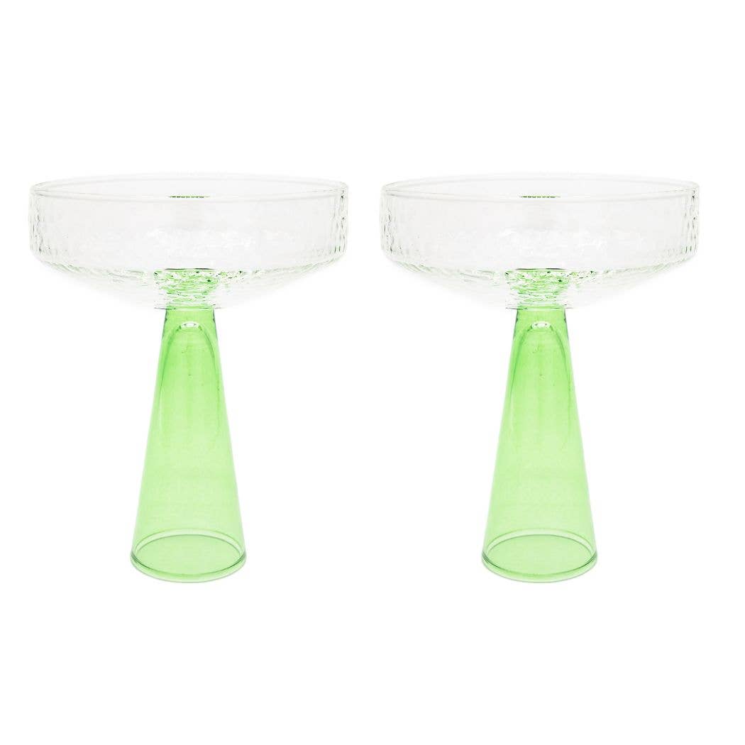 Green Claude Coupe—Set of 2