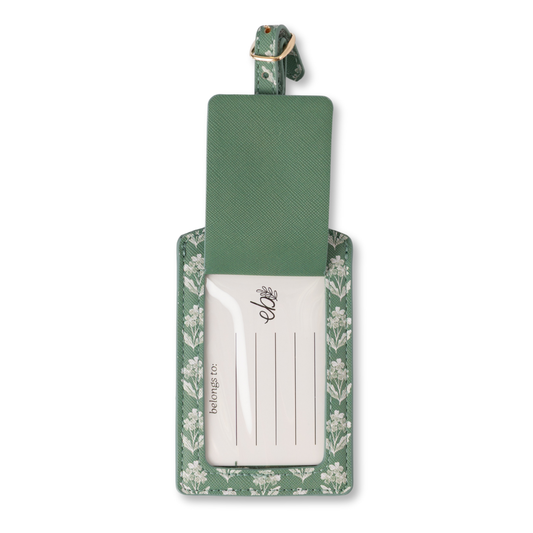 Forget Me Nots Sage Luggage Tag