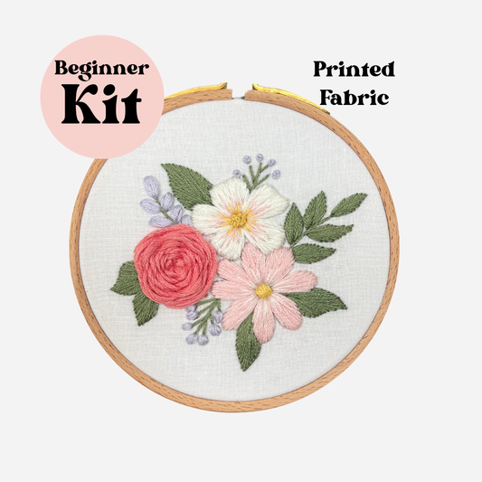 4" Beginner Floral Embroidery Floral Kit