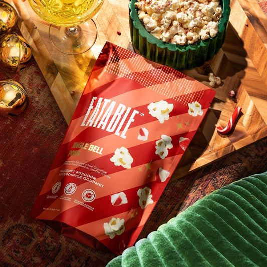 Jingle Bell Pops Gourmet White Chocolate Christmas Popcorn—125 grams