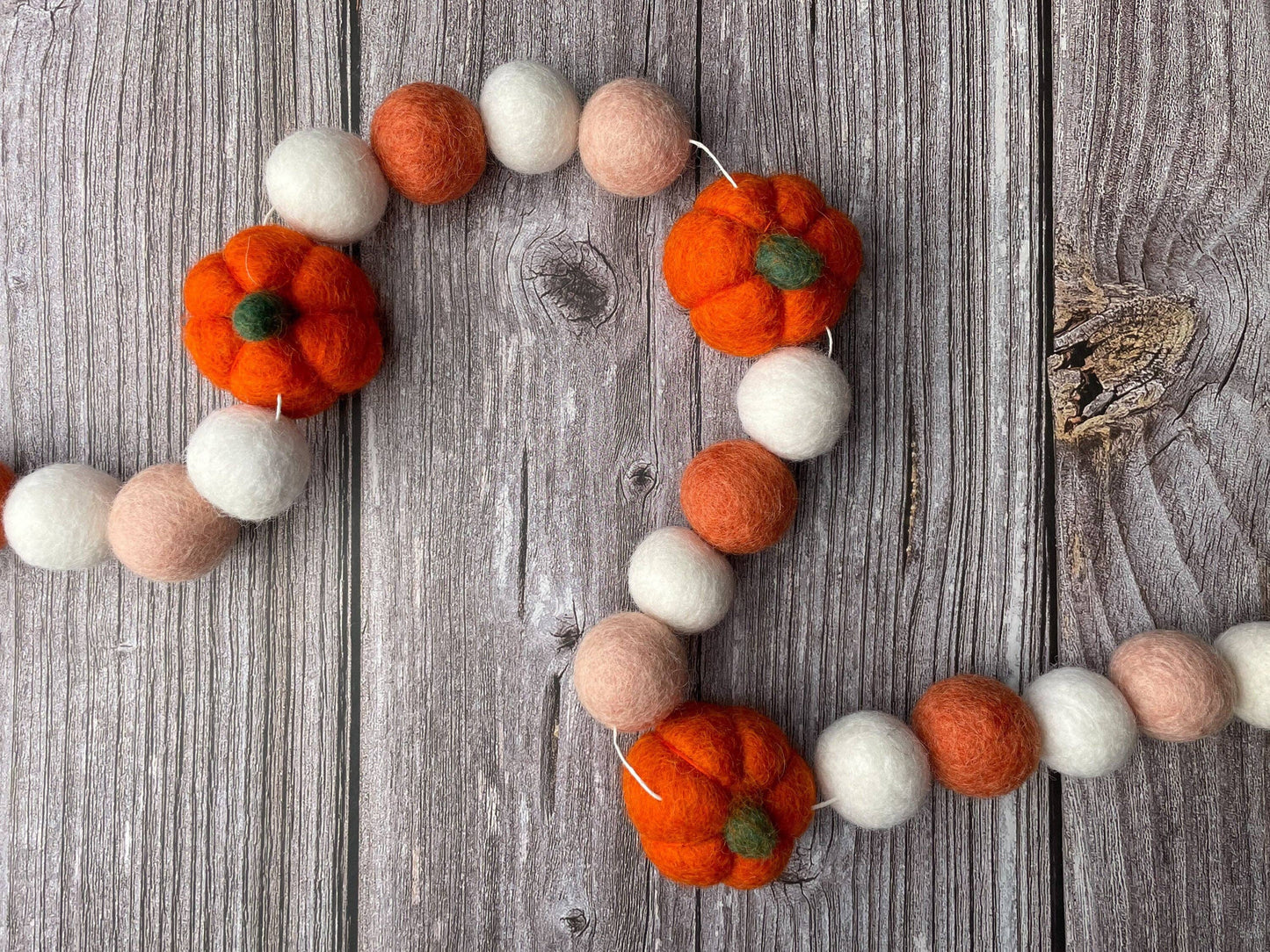 Pumpkin Pom Pom Garland—5 feet