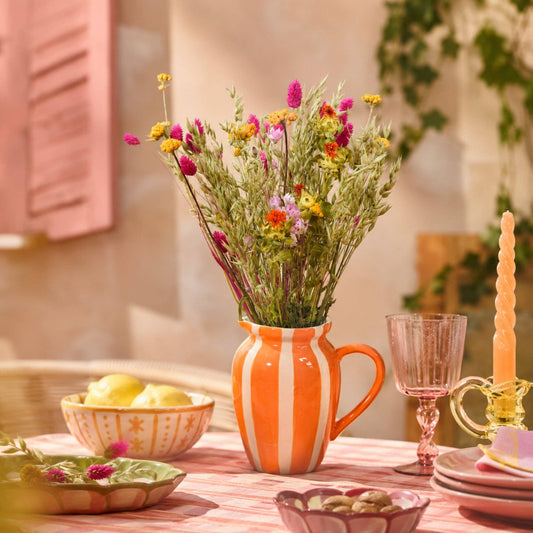 Orange Stripe Ceramic Vase