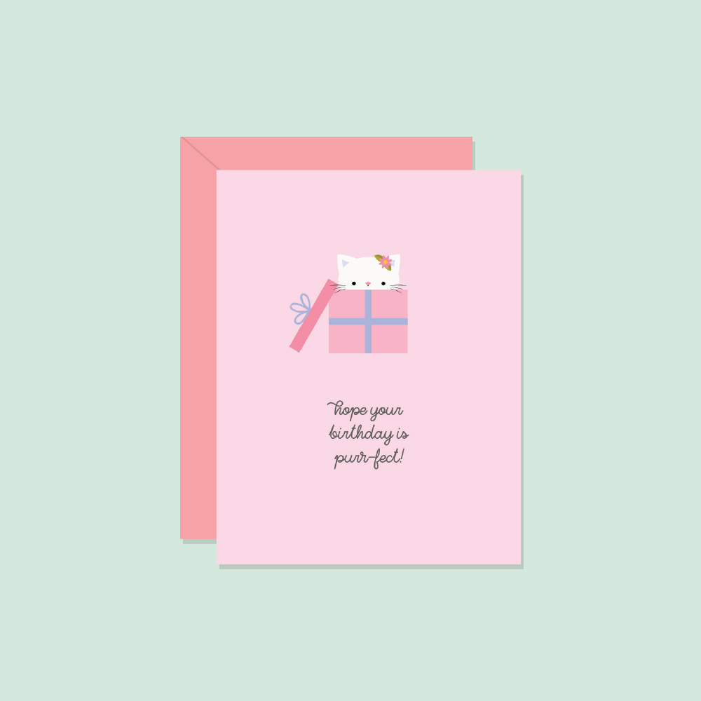 Purr-fect Birthday—Greeting Card