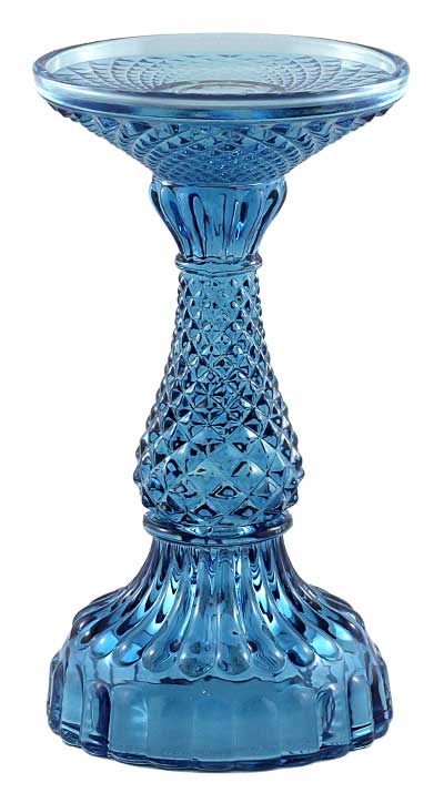 Bella Pillar Candle Holders – True Blue: Small - 3.5"Ø x 6.5"H