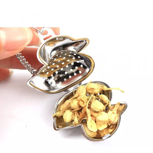 Duck Stainless Steel Tea Infuser, Hanging Mesh Strainer: Duck+Drip Tray