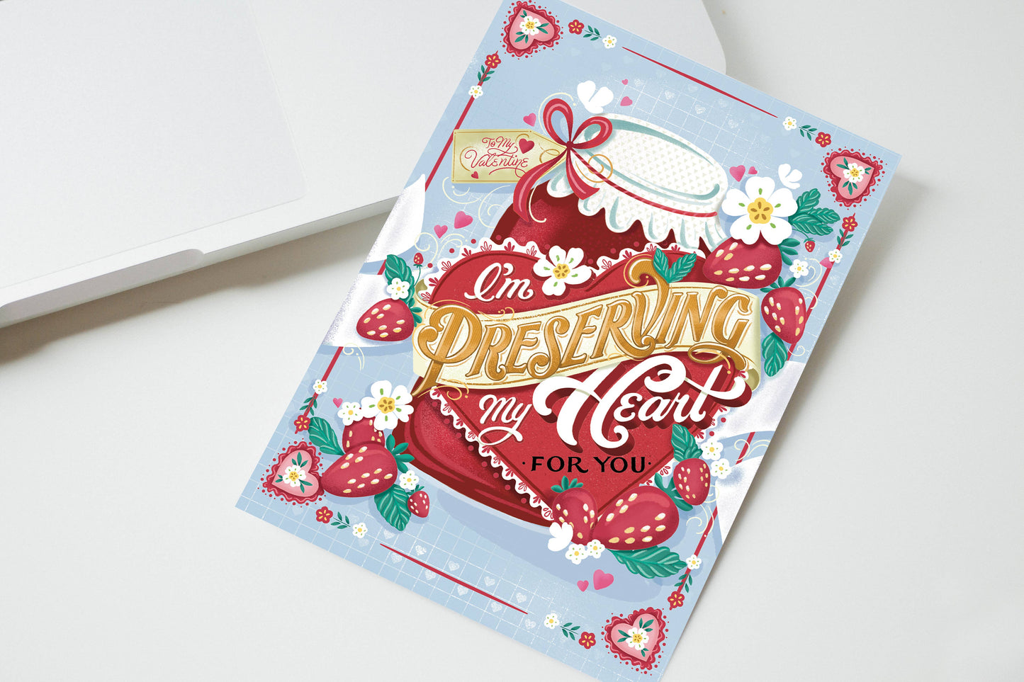 Vintage Valentine Greeting Card Preserving My Heart For You