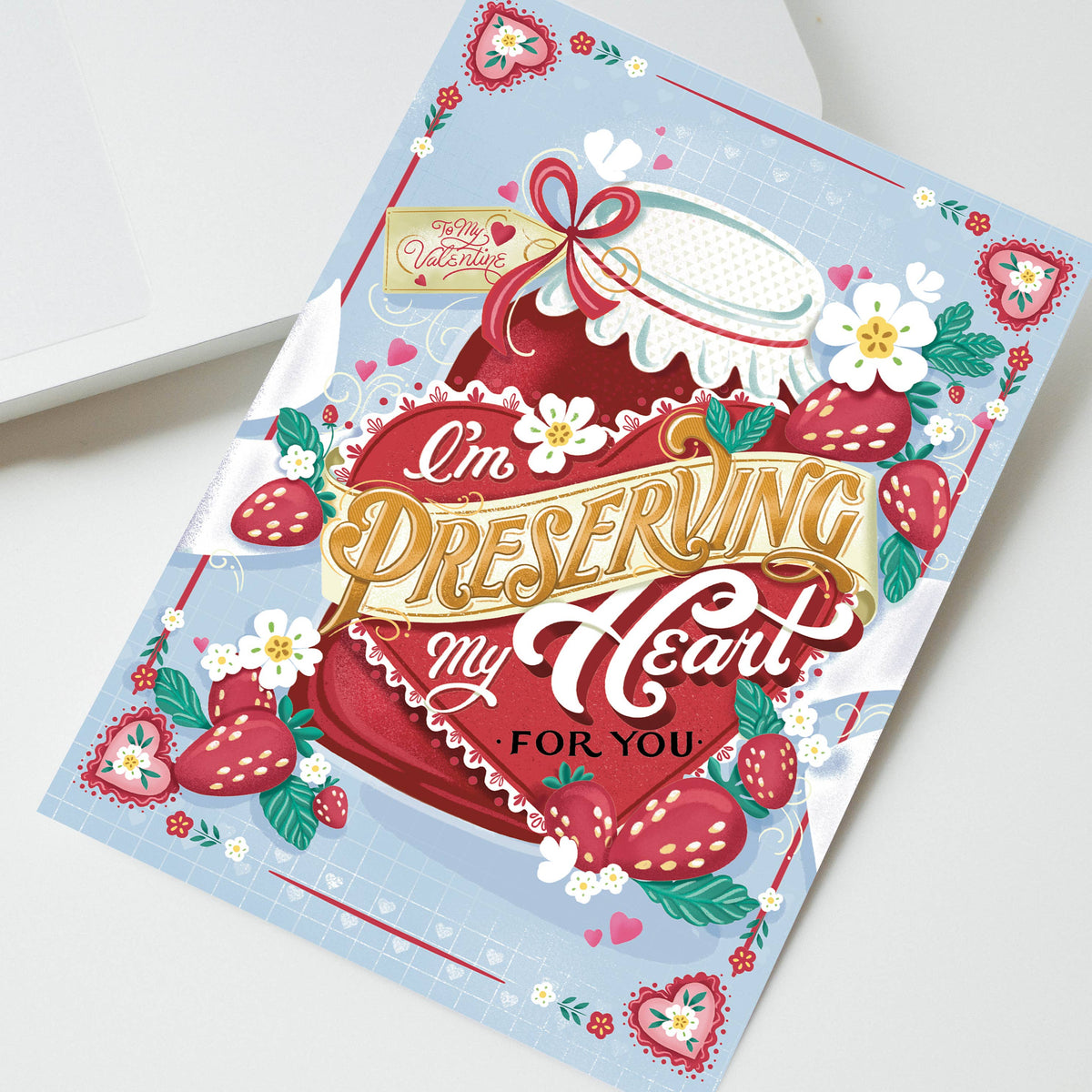 Vintage Valentine Greeting Card Preserving My Heart For You
