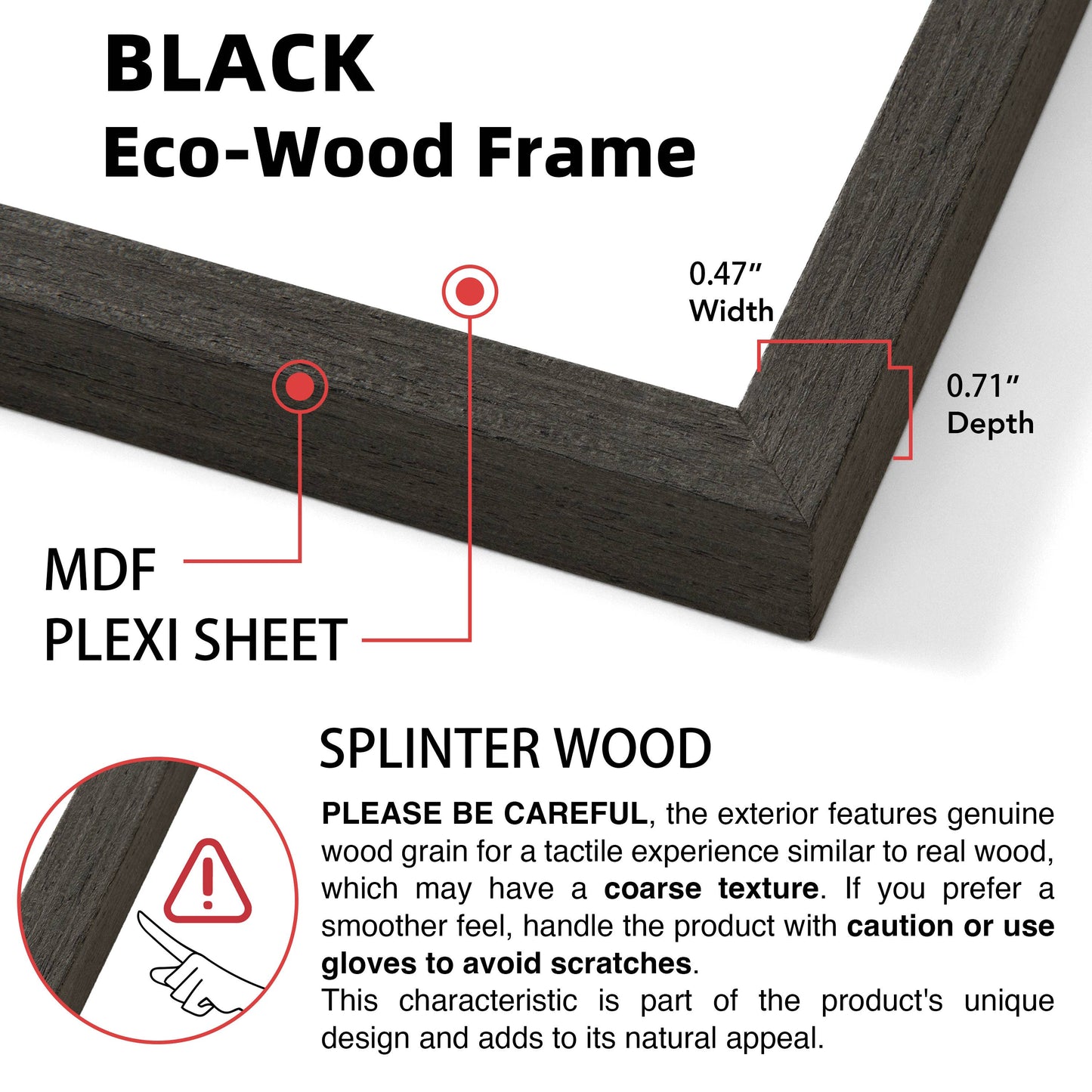 11x14 Dark Oak Dryades Wooden Frame