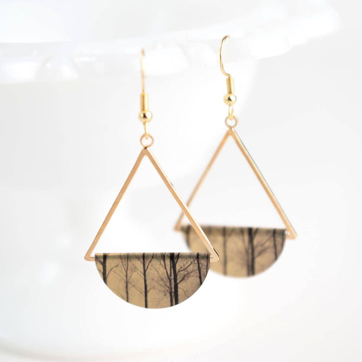 Winter Forest Dangle Earrings—Gold