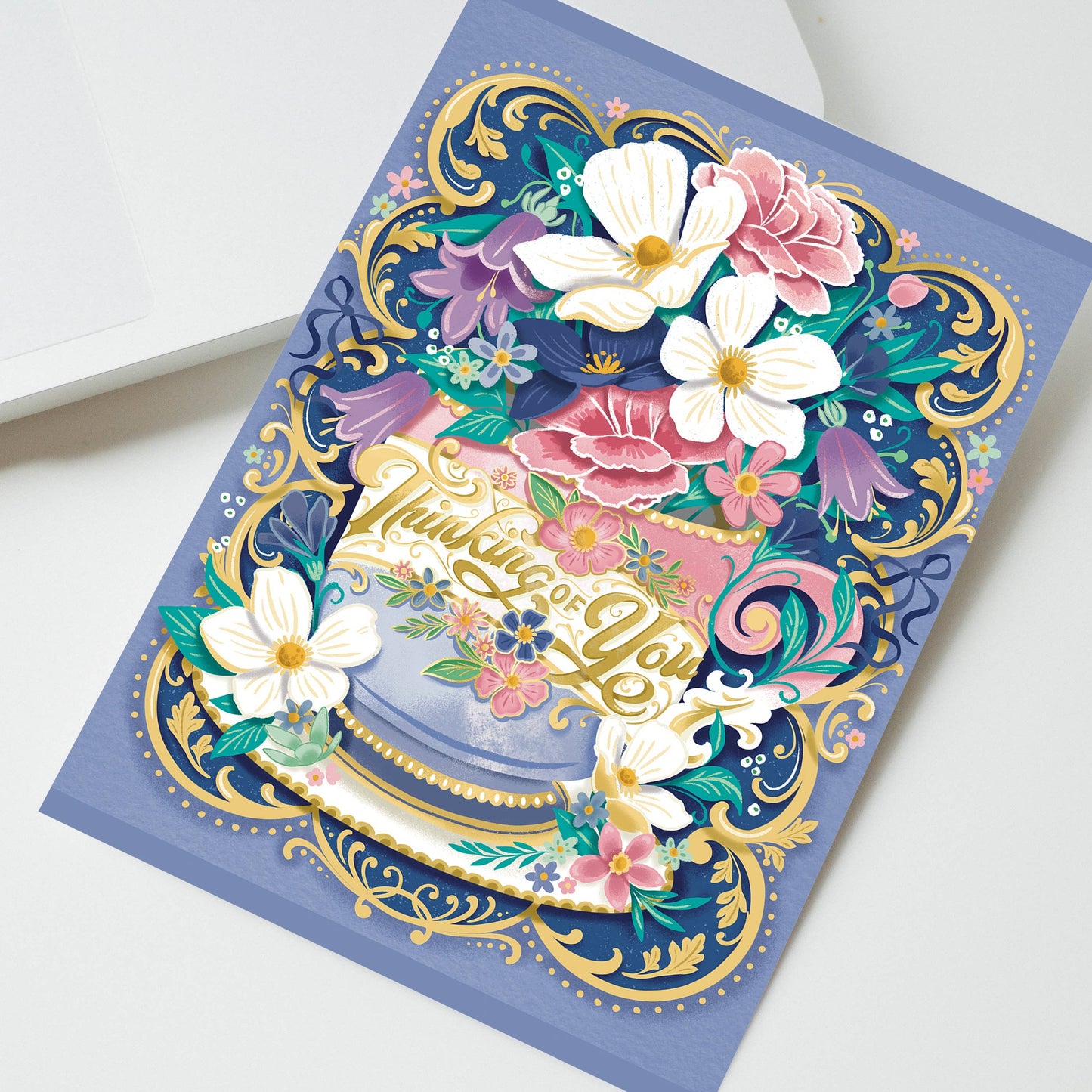 Thinking of You—Victorian Tea Cup Greeting Card