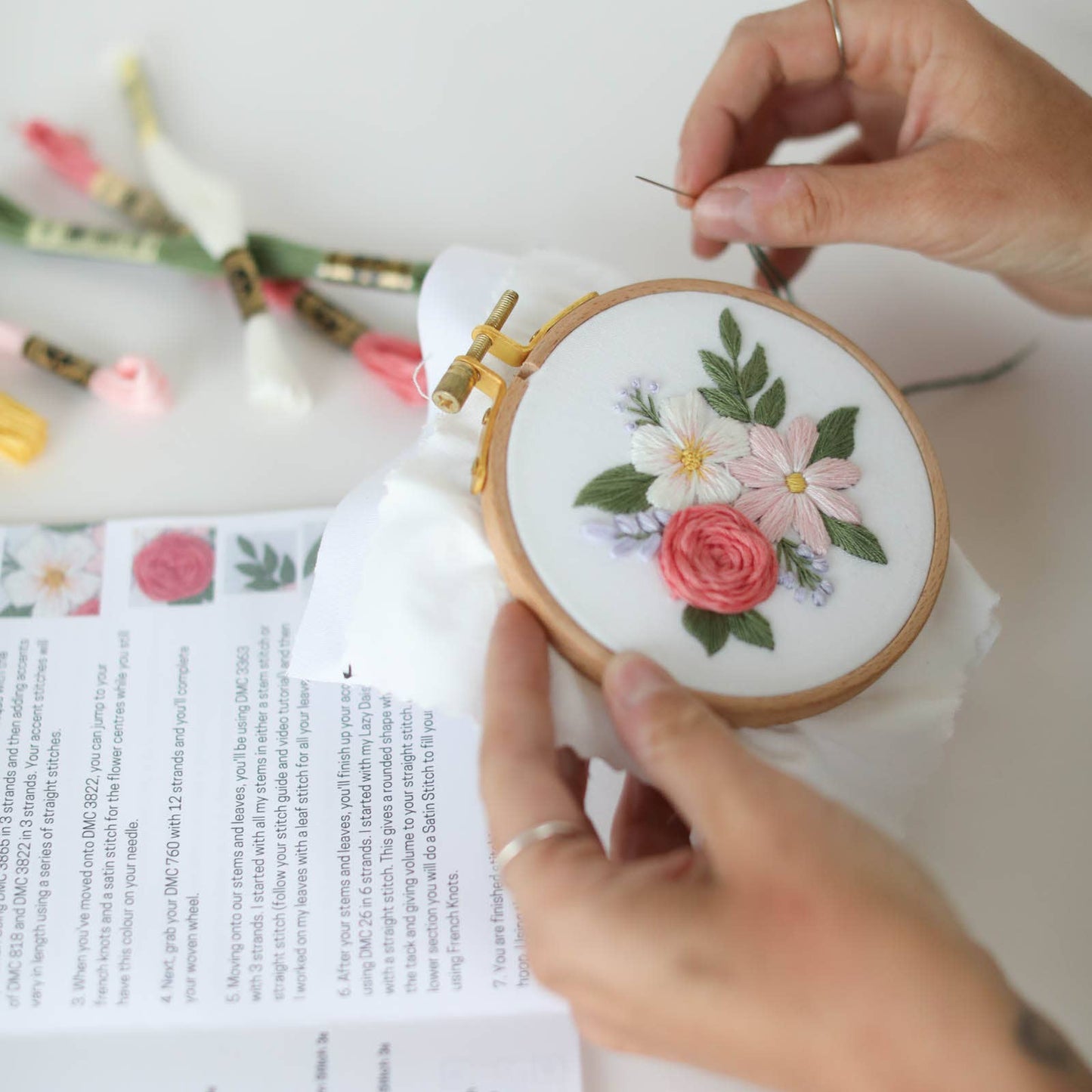 4" Beginner Floral Embroidery Floral Kit