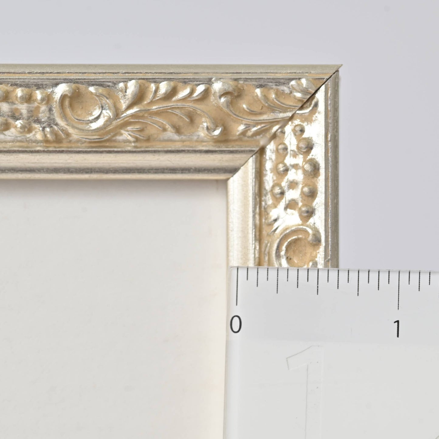 Water Gilded Bright Silver Finish On Ornate Motif—11X14