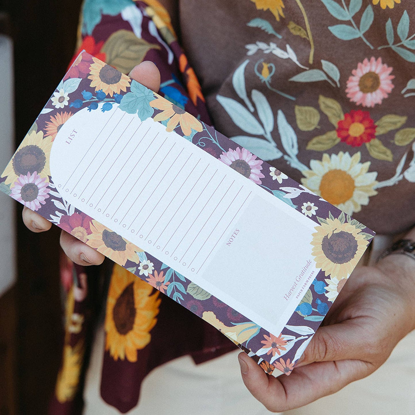Fall Flowers Market List Notepad