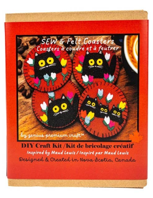 Coaster Kit Felt & Sew DIY Maud Lewis-Inspired