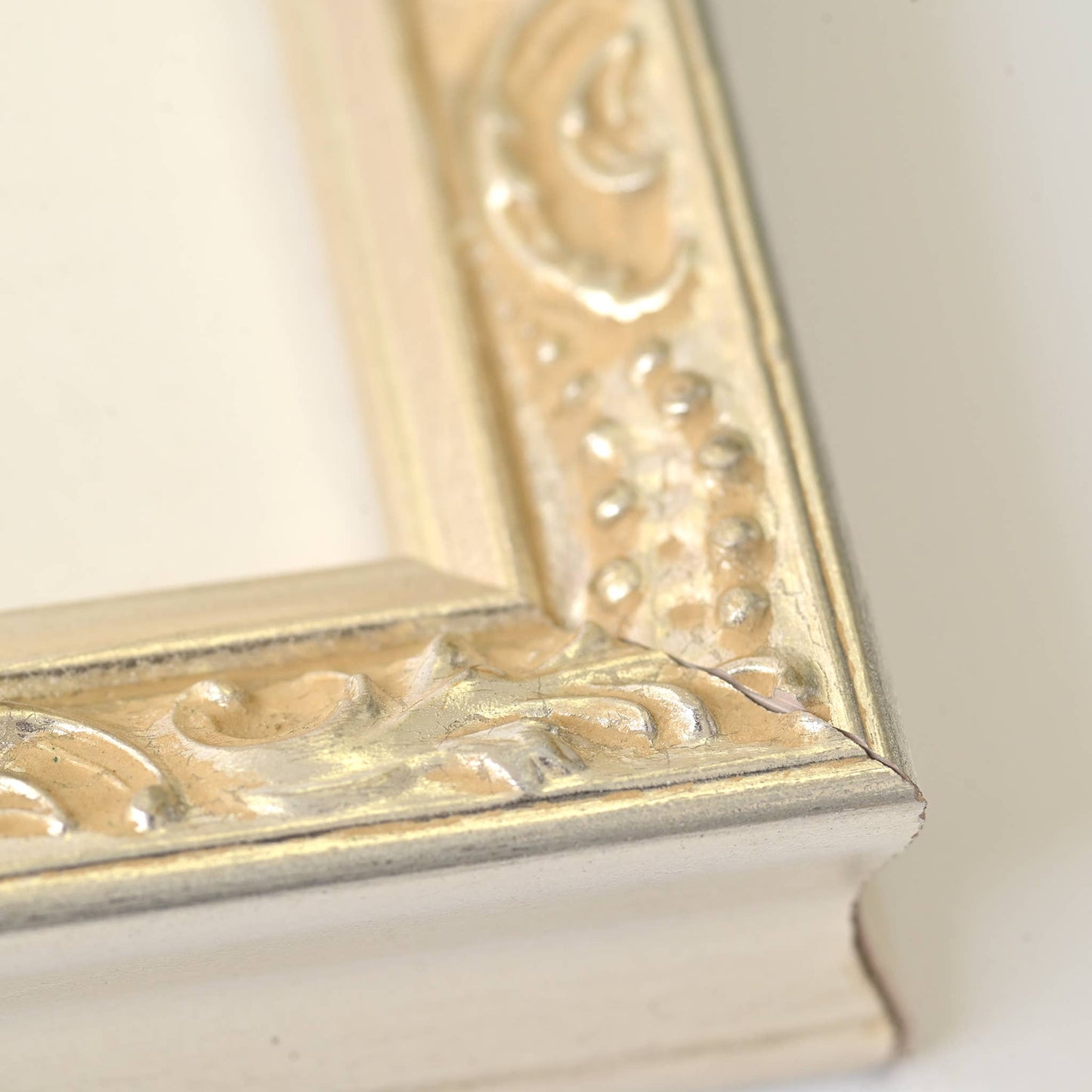 Water Gilded Bright Silver Finish On Ornate Motif—11X14