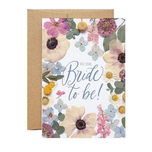 Bride to Be—Pressed Flower Art Greeting Cards