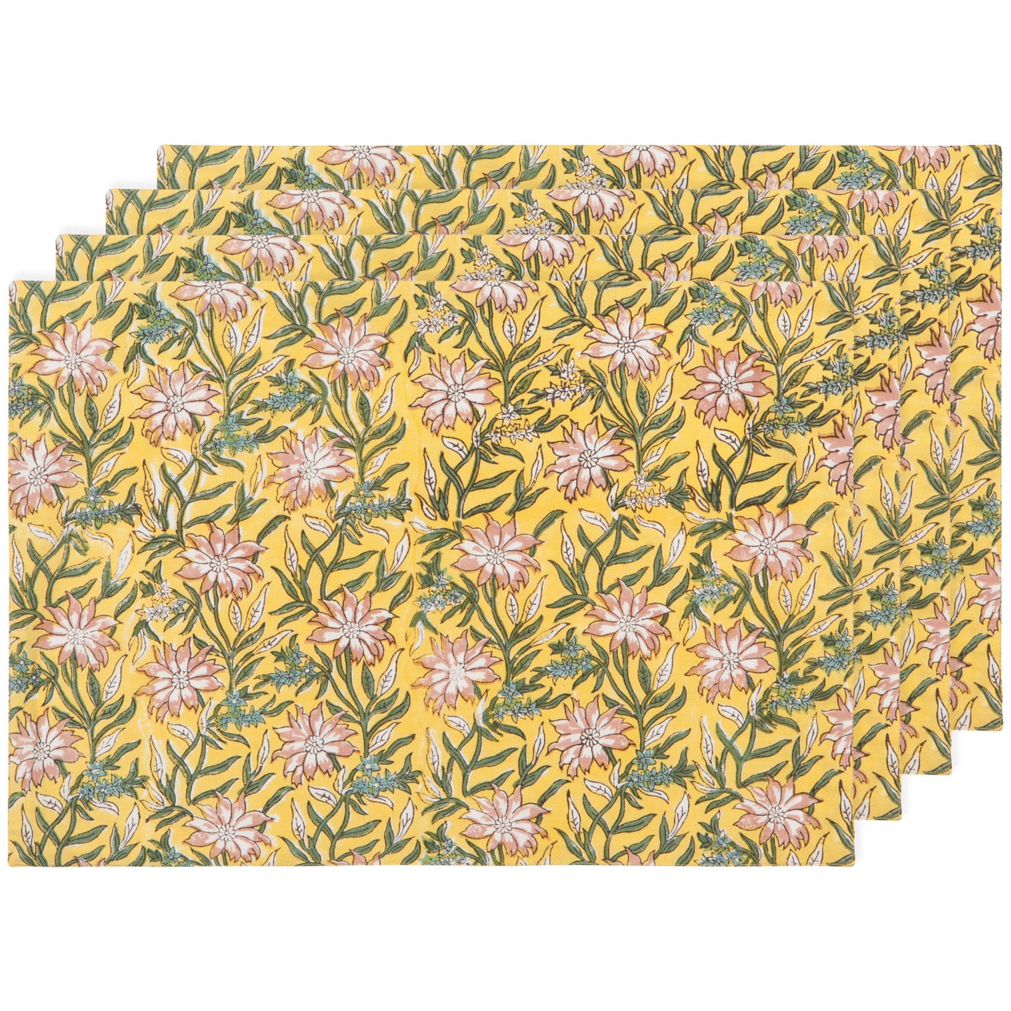 Blockprinted Placemats—Set of 4