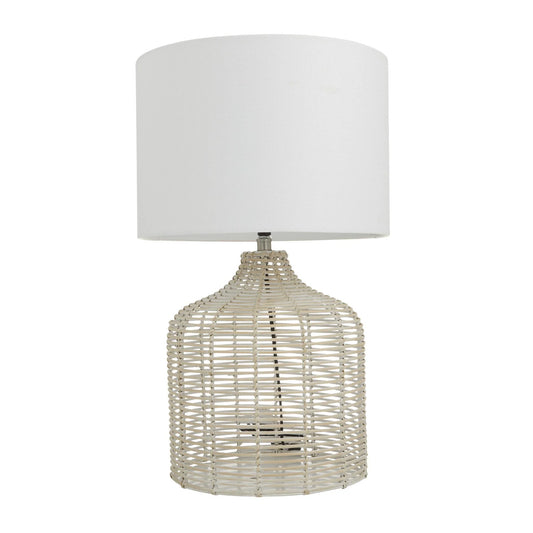 White Large Rattan Lamp