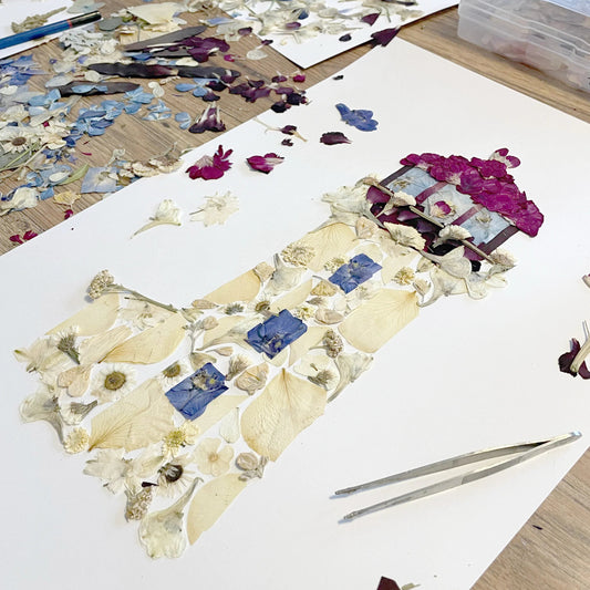 East Coast Lighthouse—Pressed Flower Wall Print