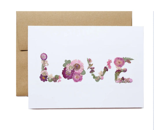 Love—Pressed Flower Art Greeting Cards