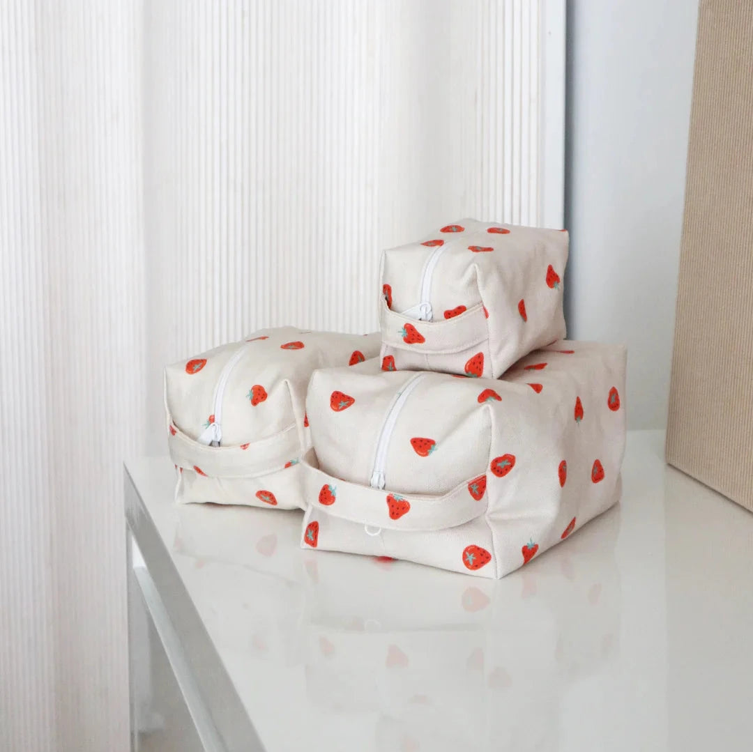 Medium Strawberry Makeup Bag