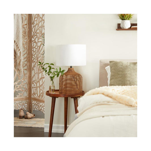 Large Natural Rattan Lamp