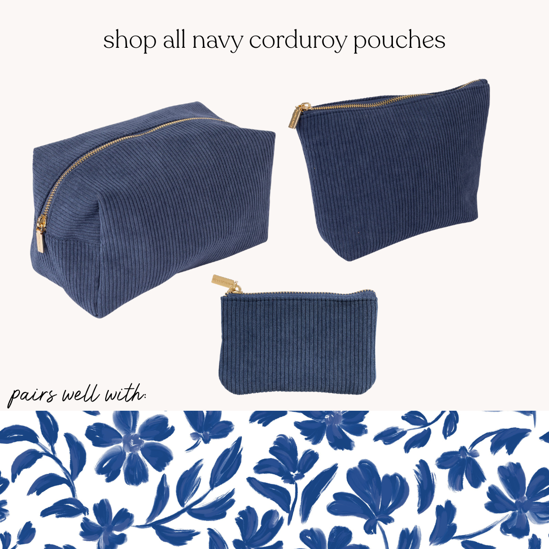 Navy Corduroy Carry-All Pouch