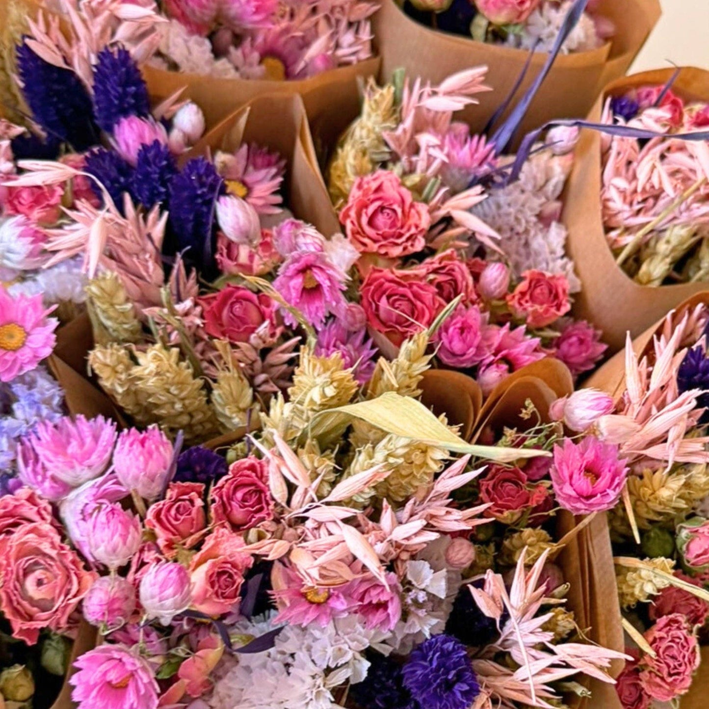 Purple Glow Dried Wildflower Bouquet